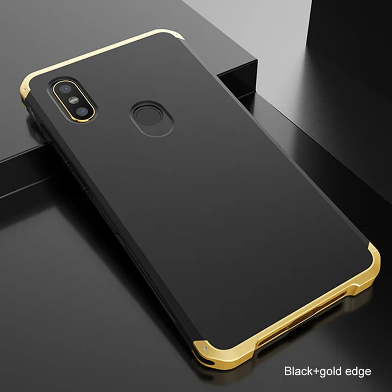 Чехол для телефона OLLIVAN s для Xiaomi Redmi Note 7, чехол, металлическая рамка, Жесткий ПК, задняя крышка для Xiaomi Redmi Note 5, 6 Pro, чехол, Fundas - Цвет: Black gold