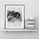 Фиолетовый кот на дереве настенные художественные плакаты и принты украшения дома словарь Арт холст картины постеры с животными