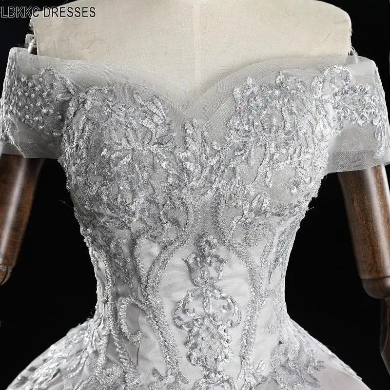 Светло серое платье с открытыми плечами для выпускного вечера Vestido Formatura Longo De Noite