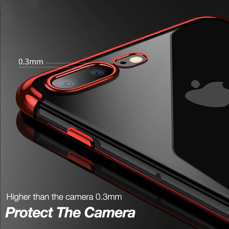 Чехол для iPhone 7 чехол с прозрачным покрытием из ТПУ Мягкая силиконовая задняя