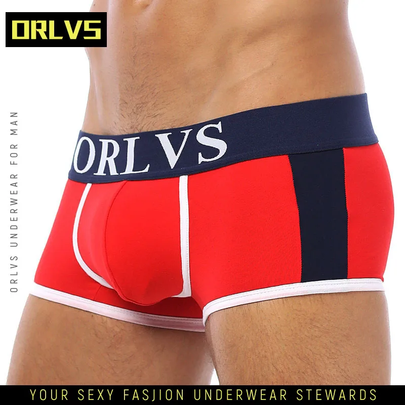 

ORLVSBrand Boxer Men Underwear Sexy Cotton Boxershort Men Ropa Stripe Boxer Shorts Man Underwear Men's 5 Colors Panties OR101