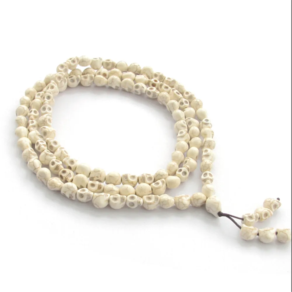 Натуральный драгоценный камень бусины Howlite тибетский буддийский молитвенный