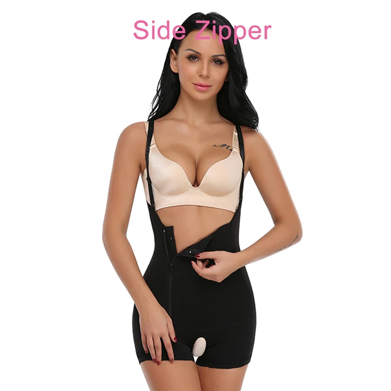 Side zipper VASLANDA послеродовые боди, Корректирующее белье для похудения, более тонкая талия, корсет, тренажер, подтягивающий лямки, моделирующее Корректирующее белье - Цвет: Side zipper