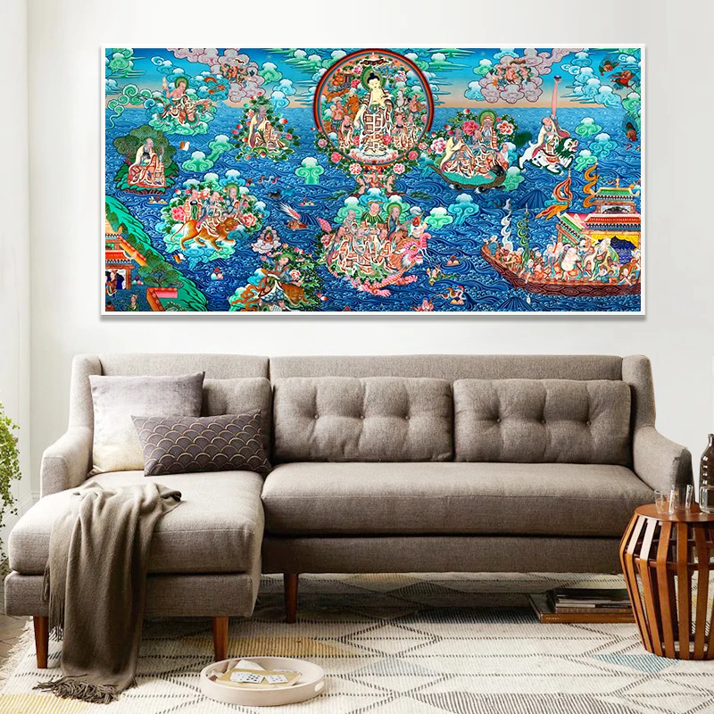 Sakyamuni and Arhat Thangka тибетская Классическая художественная копия буддистская статуя