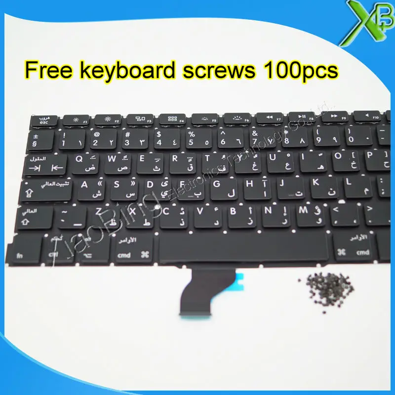 5 шт. Совершенно новая арабская клавиатура для MacBook Pro Retina 13 3 дюйма A1502 + винты
