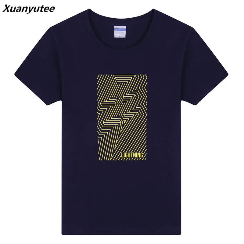 Xuanyutee DIY логотип текст на заказ летняя футболка мужская с принтом молния Забавный