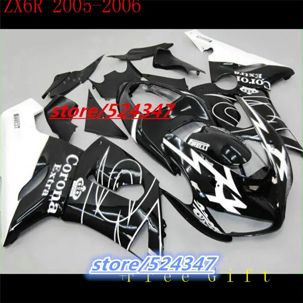 

New ABS Full bike fairing kit Fit for Kawasaki ZX6R 2005 2006 ZX-6R 05 06 Ninja 636 fairings bodywork set Black