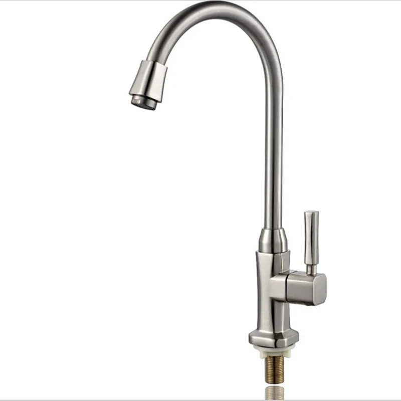 

Free shipping Hot sale single cold kitchen sink mixer tap with Brushed finishing kitchen sink water tap of single cold water tap