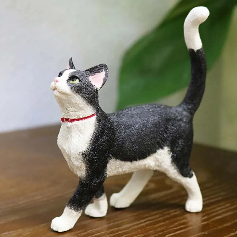 Mnotht 1/6 Черный Белый Кот модель корова кошка мини игрушки милые животные