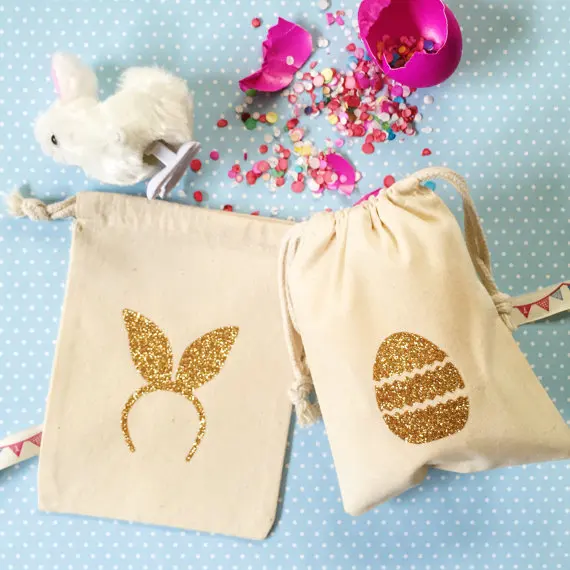 personalized glitter Bunny Ears Easter egg Treat wedding birthday holidays party favor gift Welcome thank you Bags kits packets | Дом и сад