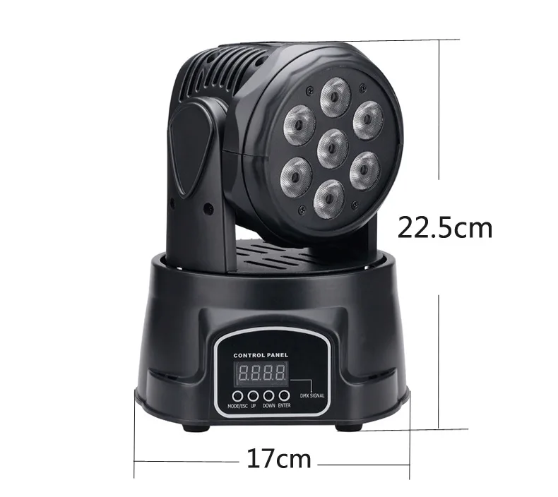 

LED MINI WASH MOVING HEAD LIGHT (7*12W 4IN1 RGBW DMX 512 /14CH)