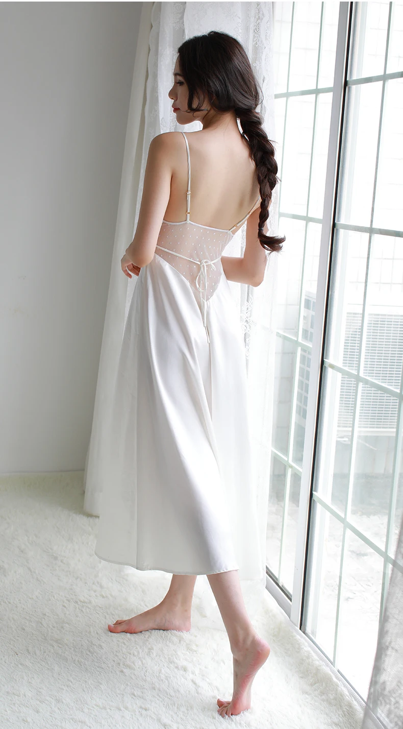 Шелковое ночное платье и халат для женщин, летний Атласный халат и Ночная рубашка на тонких бретельках, мини-ночная рубашка, комплект из 2 предметов