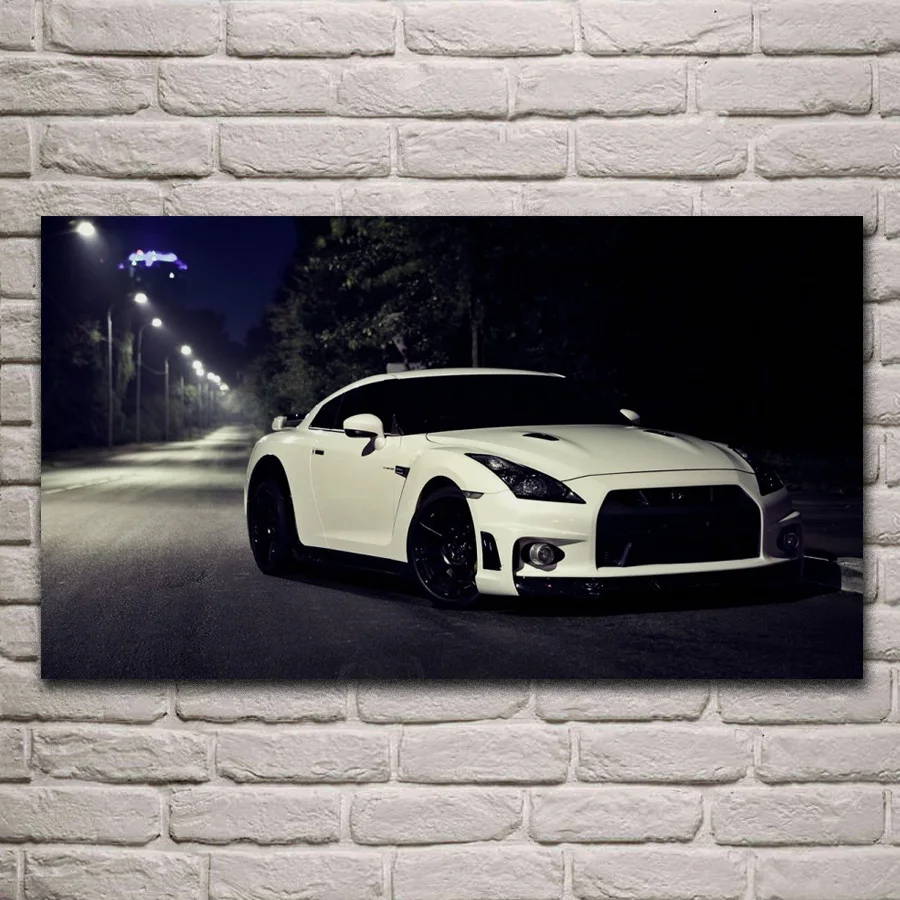 

cool GTR Japanese tunning super car night fabric posters on the wall picture home art living room decoration 140sam KF545