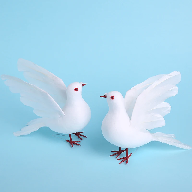 Искусственный Декоративный голубь 26 см пенопластовое перо белая птица для дома