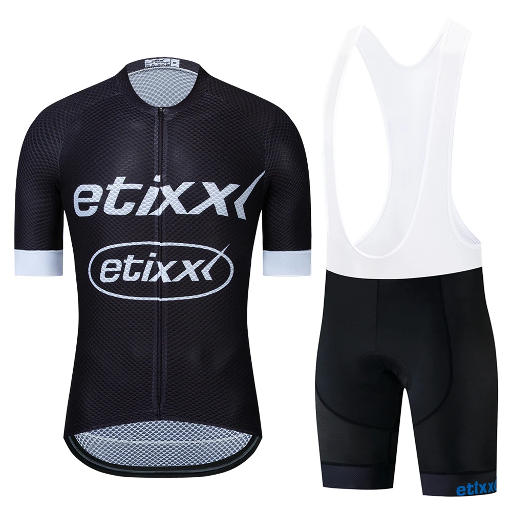 Черный etixxl команда Велоспорт Джерси 5D pad набор велошорт MTB Ropa Ciclismo мужские летние велосипедный майон одежда