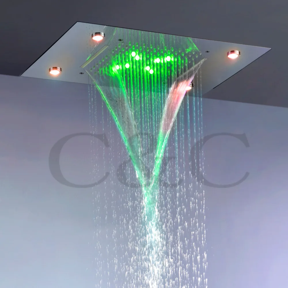 Современный цветной светодиодный смеситель для душа с насадкой и водопада|shower