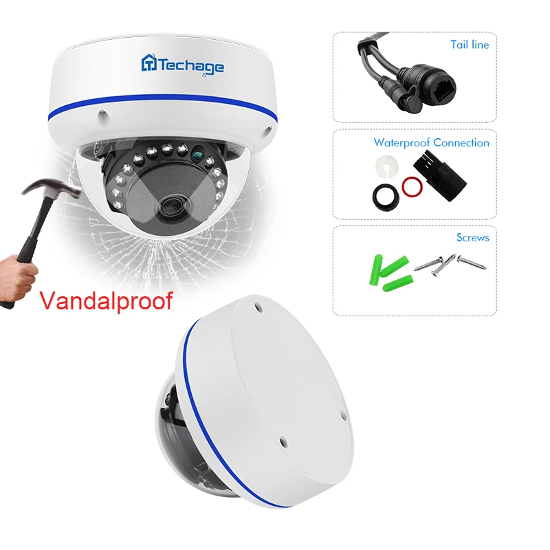 Techage 4ch 1080P HDMI POE Система видеонаблюдения NVR комплект купольная Крытая уличная