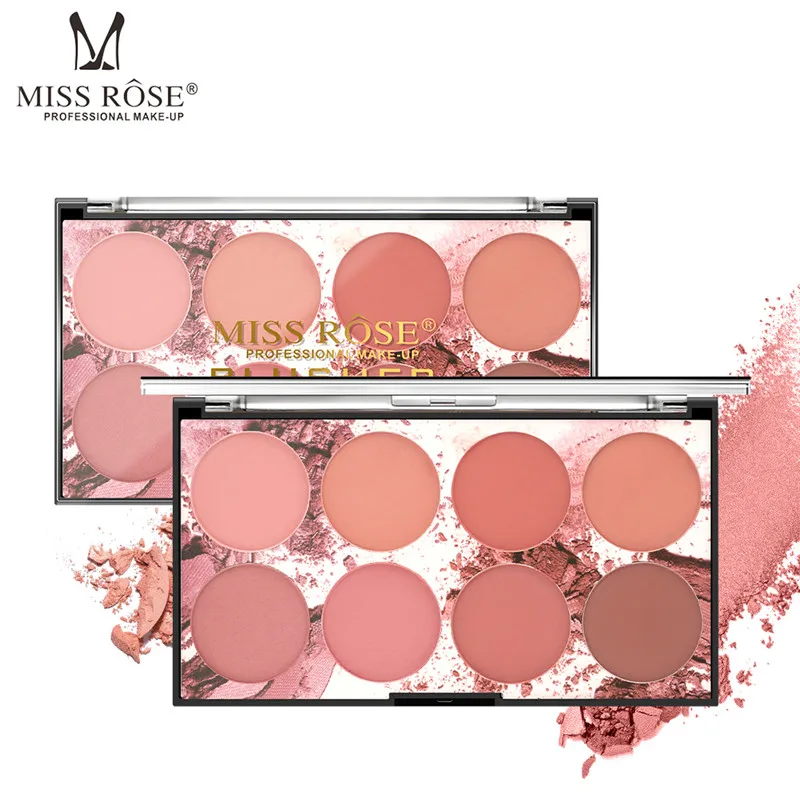 Бренд MISS ROSE 8 цветов лица минеральный пигмент Румяна Пудра Cosmestics