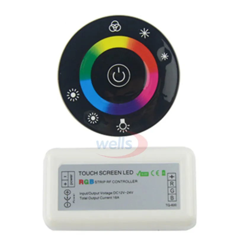 Светодиодный сенсорный круглый RGB фонарик 18A с 7 клавишами Радиочастотный пульт