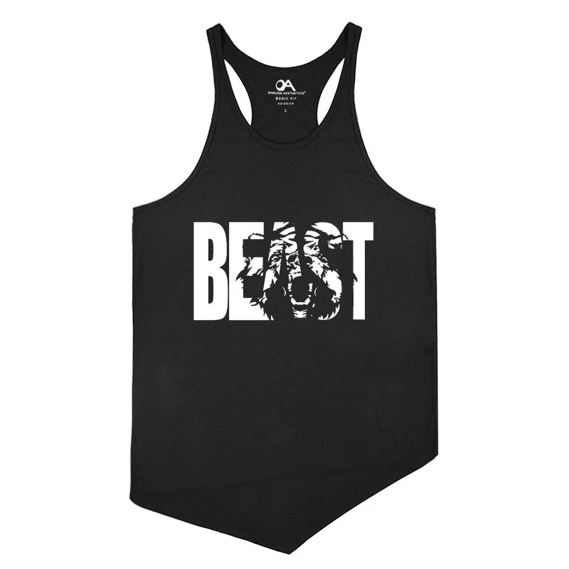 OA Beast майка для мужчин с асимметричным подолом лето Бодибилдинг Фитнес тренировки Длинный жилет Стрингер Верхняя Нижняя рубашка
