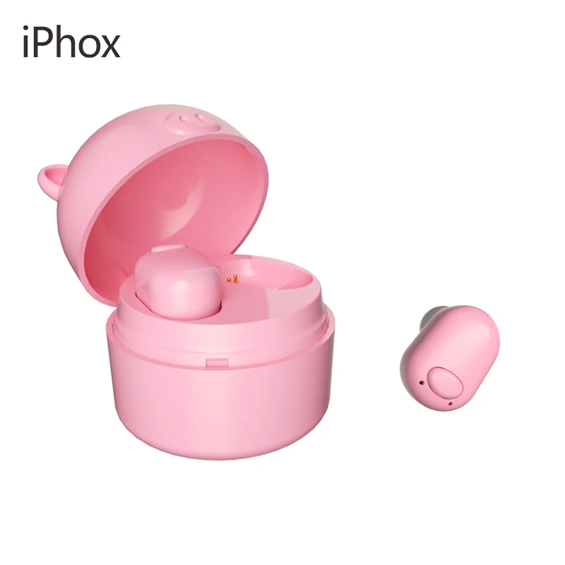 IPhox Lovely Pig Bluetooth наушники с мини беспроводной зарядной коробкой Спортивная bluetooth