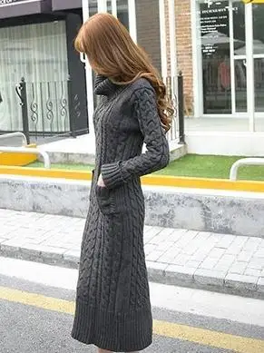 2021 Новинка Зима Осень Vestidos Повседневный свитер женское платье с длинным рукавом