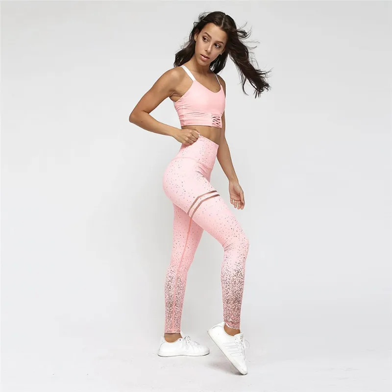 Print Yoga Pants Women High Waist Seamless Leggings Push Up Sports Wear Gym Fitness Running Workout Clothes Elastic Slim | Спорт и