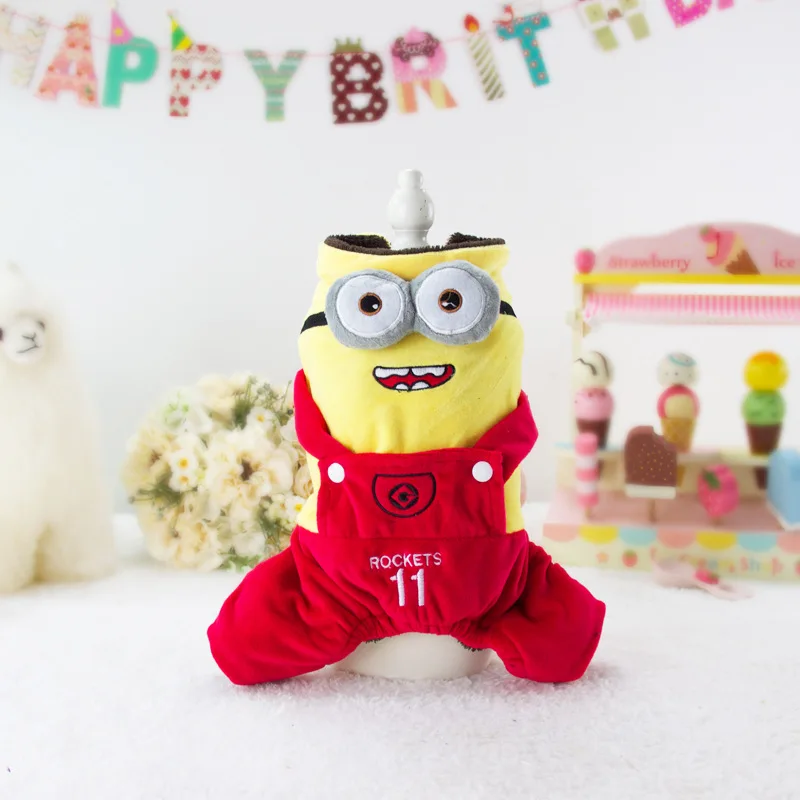 Funny Cartoon dog jumpsuit overall hoodie Halloween small costume clothes winter warm pet cat jacket coat clothing | Дом и сад