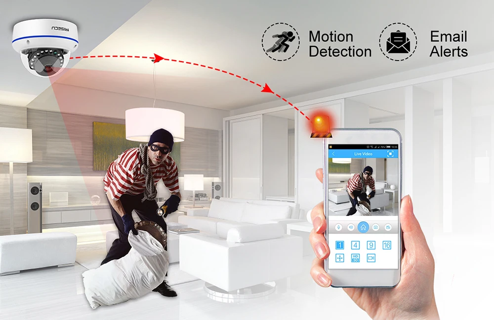 H.265 1080 P PoE камера безопасности Системы комплект аудио записи IP Камера 2MP ИК