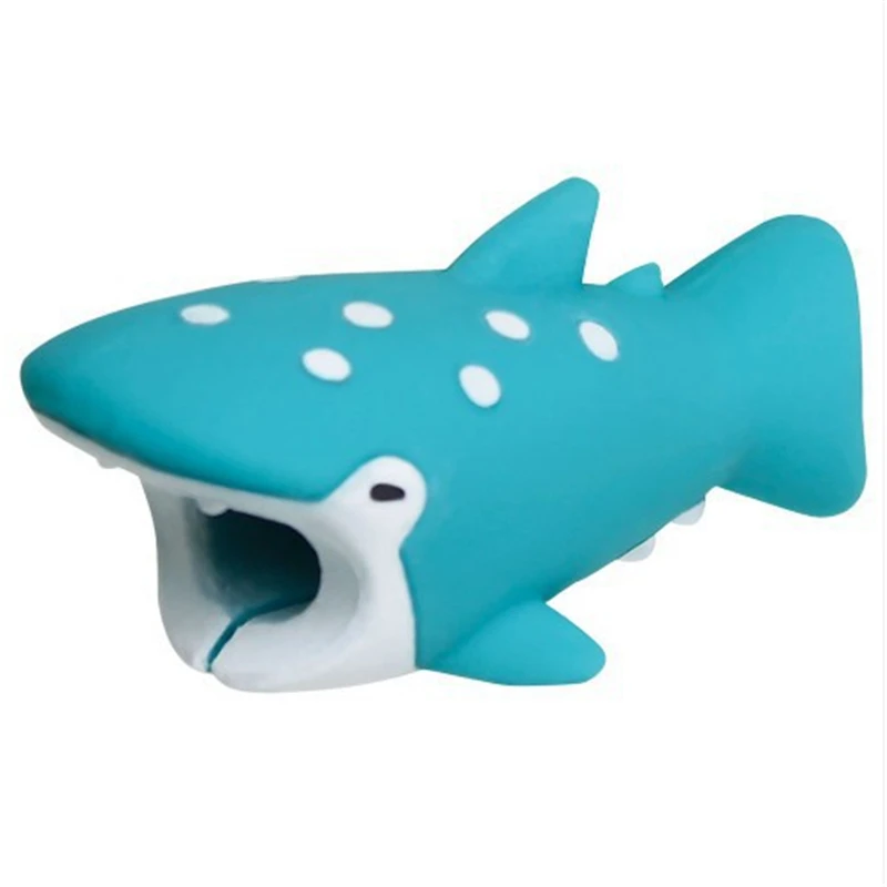 Whale Shark 1 шт. kawaii кабель укус животное для iphone протектор в форме намотки собака укус телефон аксессуар шалость игрушка забавный - Цвет: Whale Shark