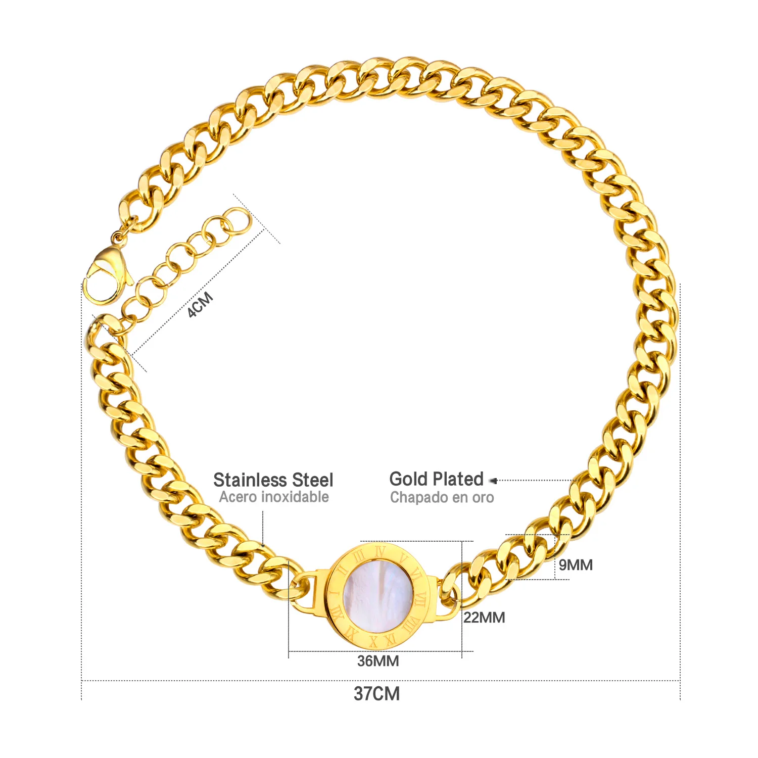 Цепи из нержавеющей стали LUXUSTEEL для женщин и девушек ожерелья золотого цвета