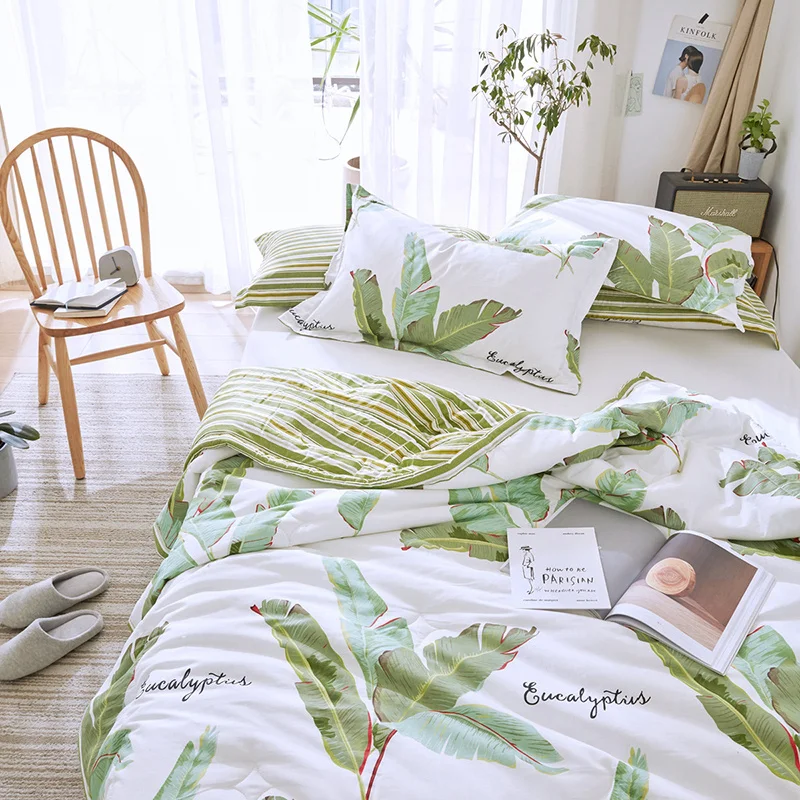 Летний комплект постельного белья в тропическом стиле с героями мультфильмов