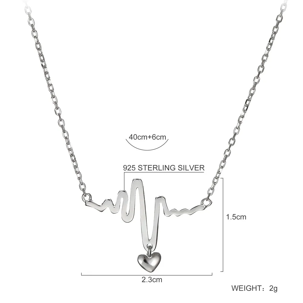 HONGYE Трендовое уникальное ожерелье в форме сердца из стерлингового серебра 925