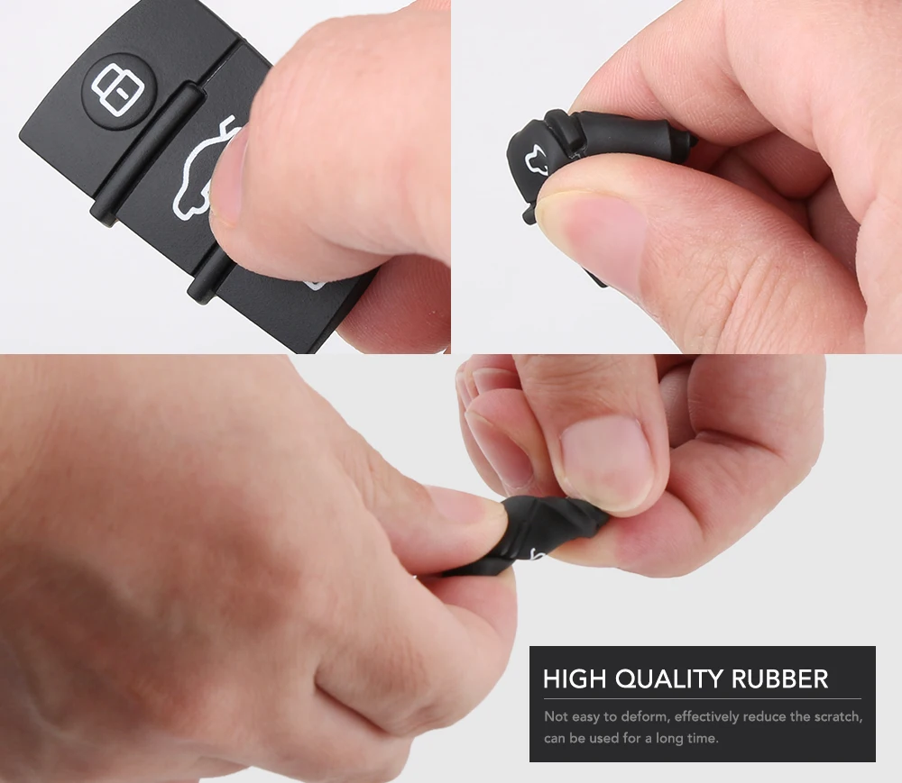 3 кнопки Замена резиновый пульт дистанционного управления брелок для Audi A3 A4 A5 A6 A8