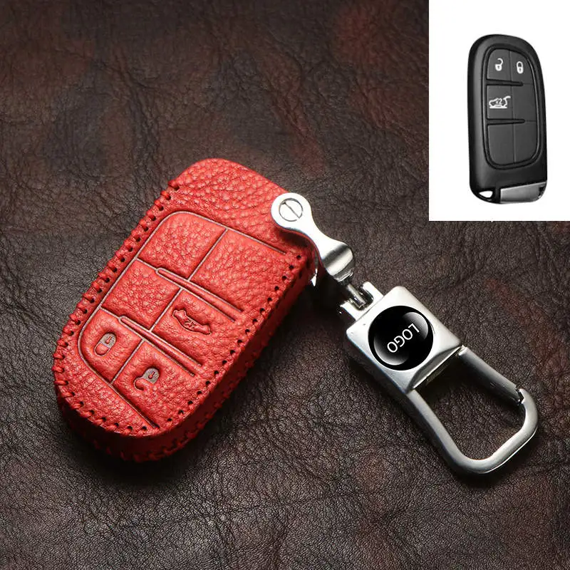Автомобильный брелок из натуральной кожи для Jeep Grand Cherokee Compass Patriot Dodge Journey Chrysler 300C
