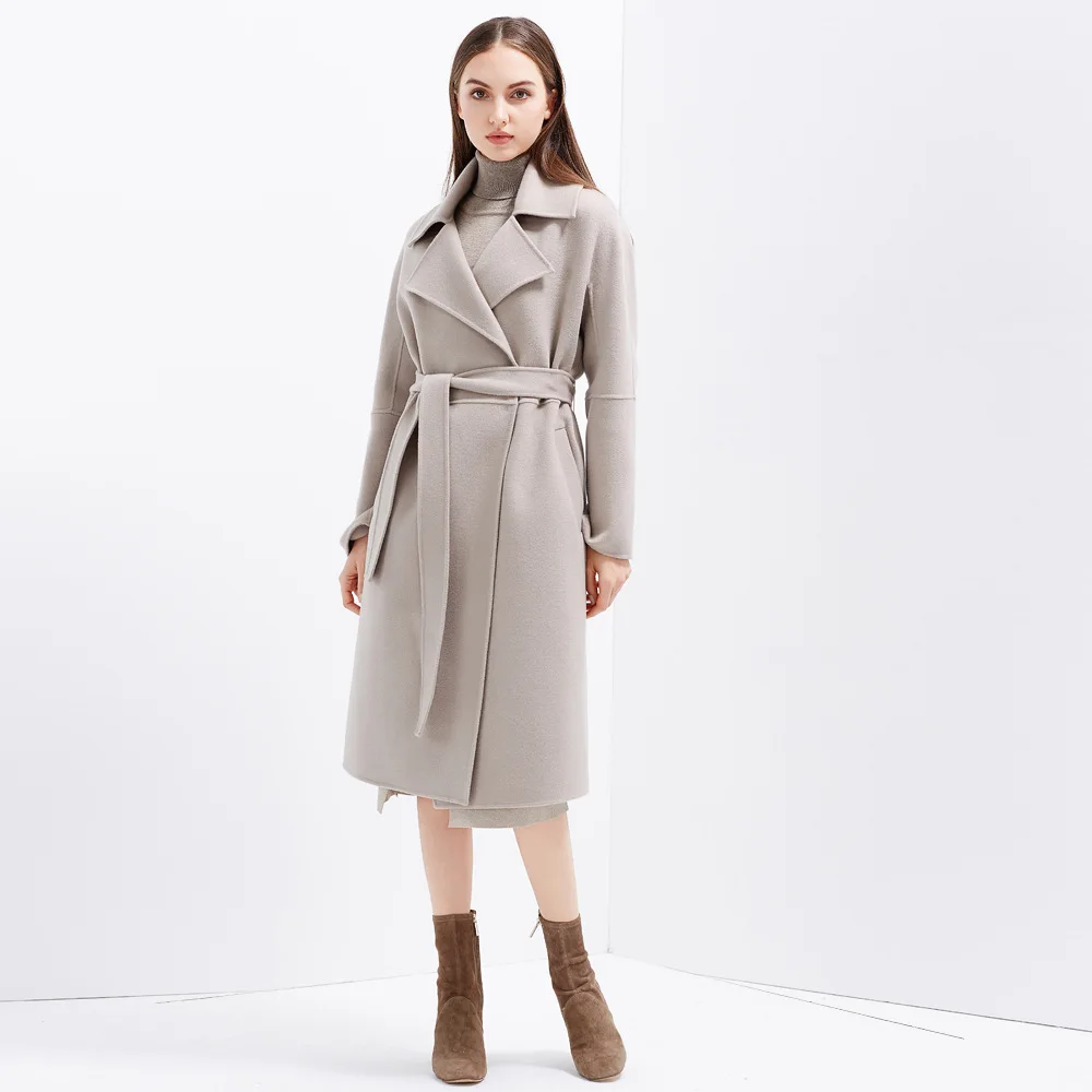 IRINAW910 Новое поступление 2018 ручная работа Двусторонняя шерсть отложной воротник