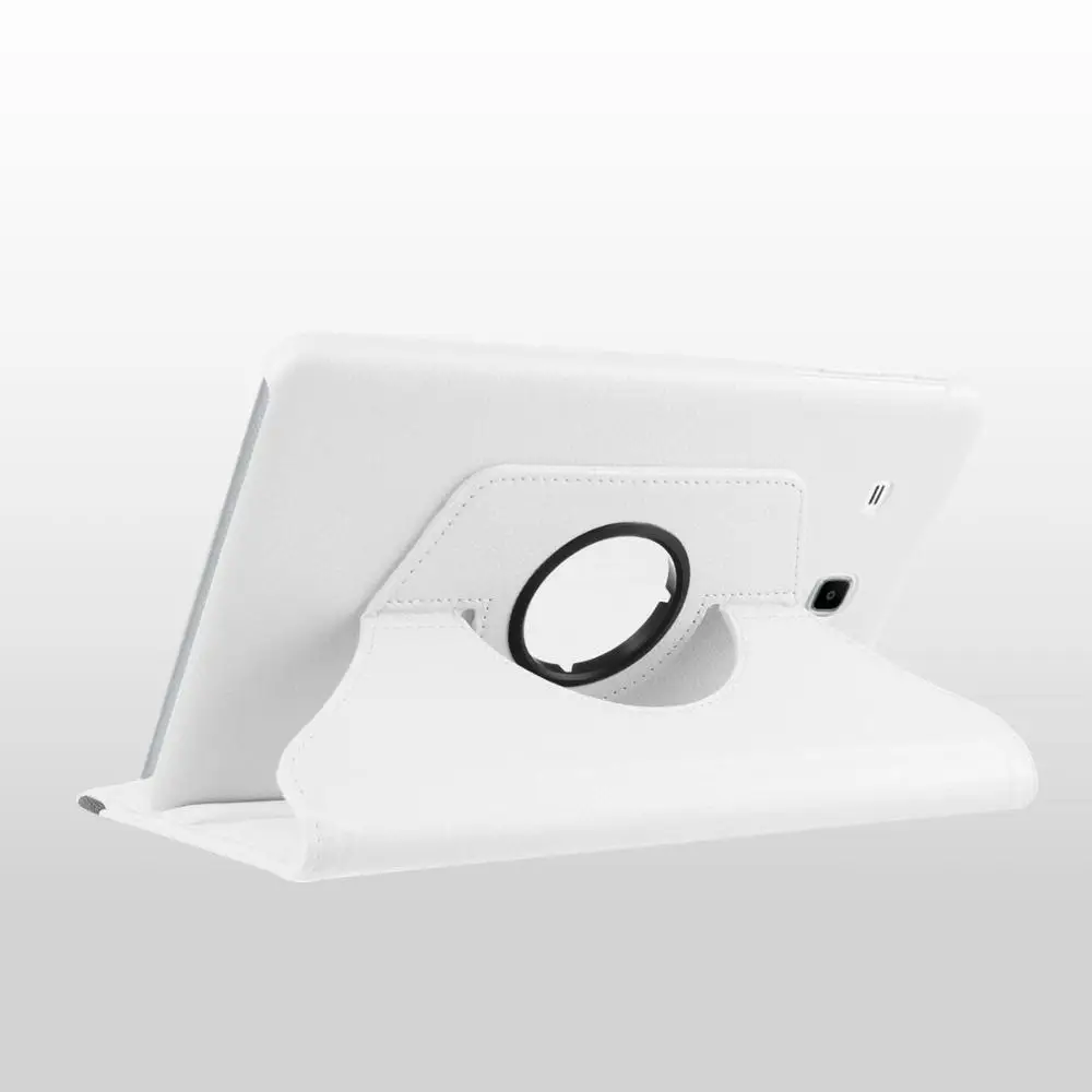 White Кожаный смарт-чехол с поворотом на 360 градусов для samsung Galaxy Tab E 9,6 T560 T561 SM-T560 чехол для сна - Color: White