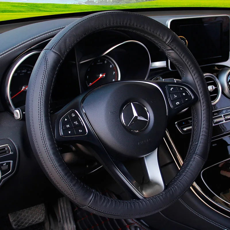 Новинка 2019 Кожаные чехлы на руль автомобиля чехол для Mercedes Benz B180 B200 2015 2017 C180 C200