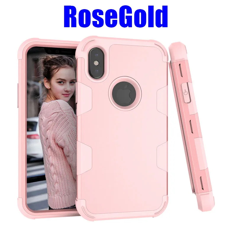Сверхмощный ударопрочный чехол для IPhone 11 Pro Max X XS XR 8 7 6 6S Plus TPU+ PC Гибридный чехол для телефона IPX03 - Цвет: Rose Gold