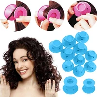 10pcsset soft rubber magic hair care rollers silicone hair curler no heat hair styling tool blue