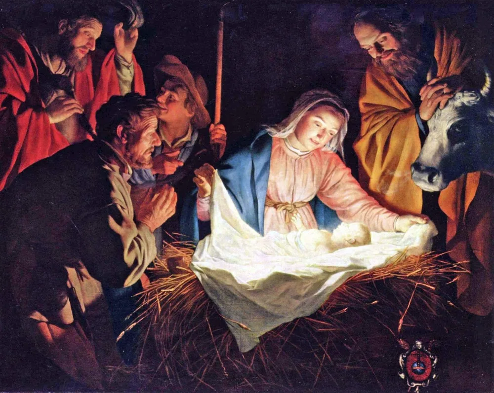 Подробная информация о ручной масляной живописи репро Gerard van Honthorst Рождества