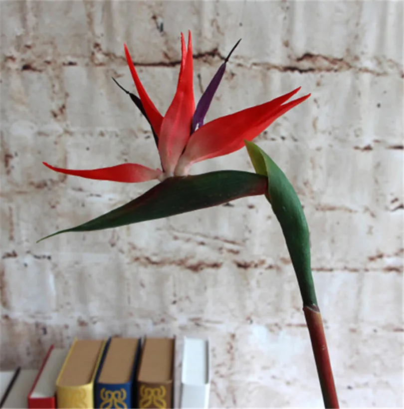 5p пластмассовая птица рая цветок искусственные цветы Strelitzia Reginae длинный стебель