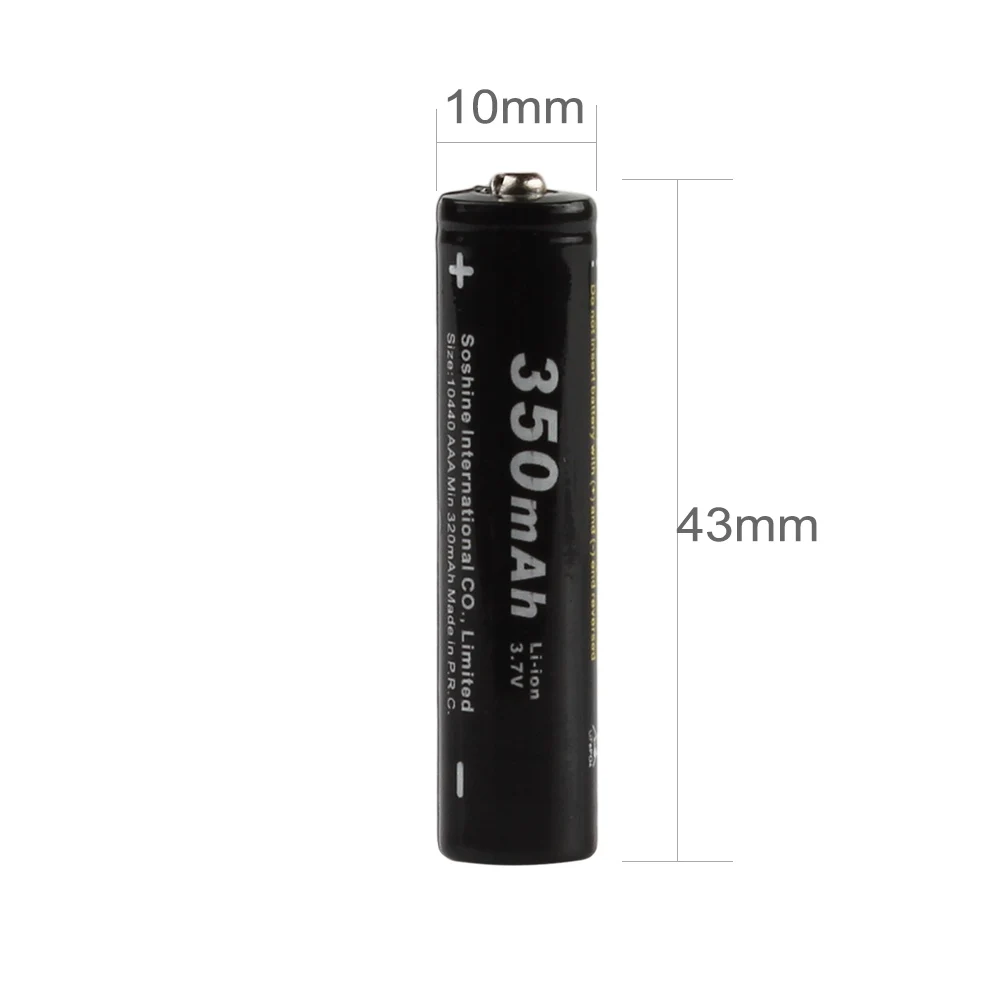 4 шт./лот Soshine 3 7 V 350mAh 10440 аккумулятор li-ion AAA аккумуляторная батарея для