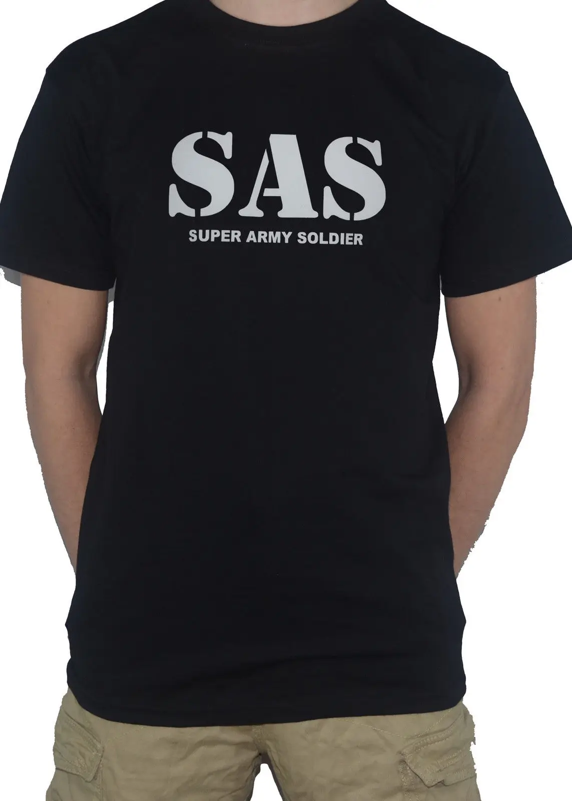 Забавная Мужская футболка SAS с солдатиком спецсилы Повседневный хлопковый