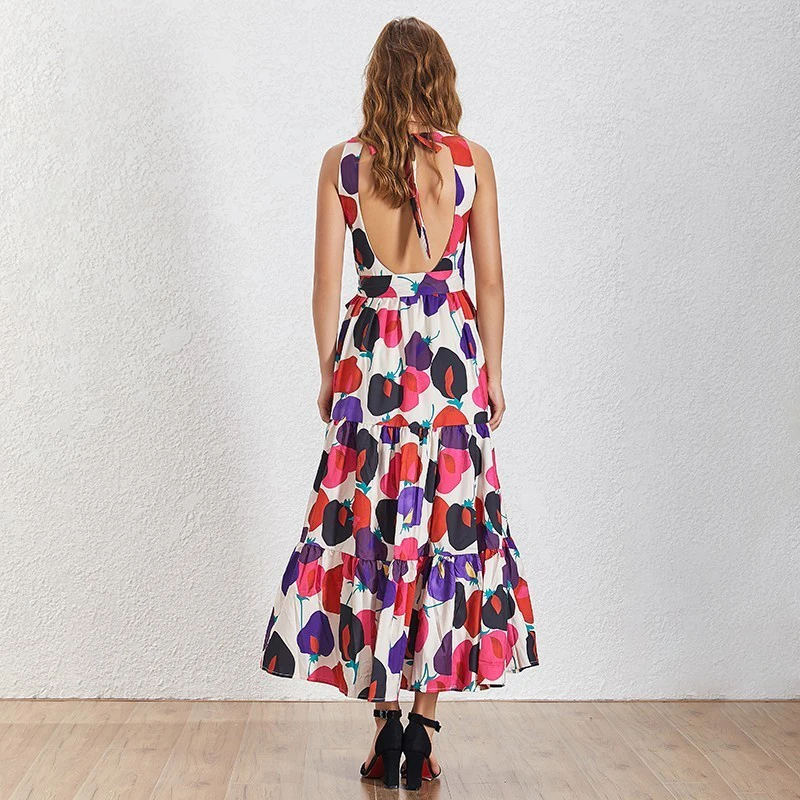 TWOTWINSTYLE повседневное с принтом без рукавов женское платье круглым вырезом и