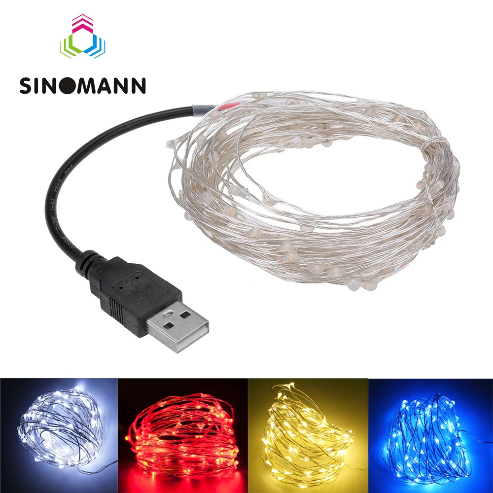 СВЕТОДИОДНЫЕ гирлянды 10 м 33ft 100led 5 в USB питание открытый теплый белый/RGB медный