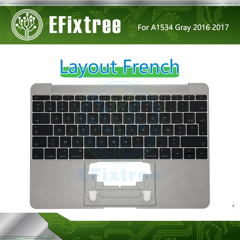 Серый корпус Topcase C для Macbook Retina 12 дюймов A1534 верхний с клавиатурой французский