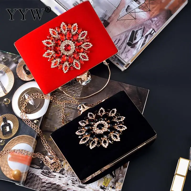 Женская вечерняя сумка стразы свадебные клатчи женский красный черный клатч