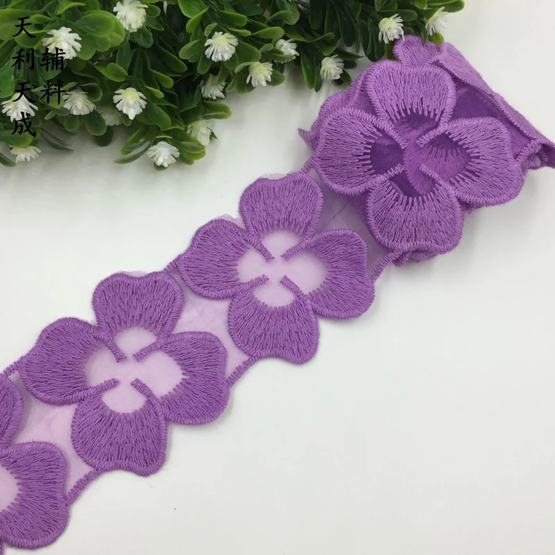 10 ярдов Дейзи цветок в форме трапеции ткань с хлопком вышивка кружева 5 см