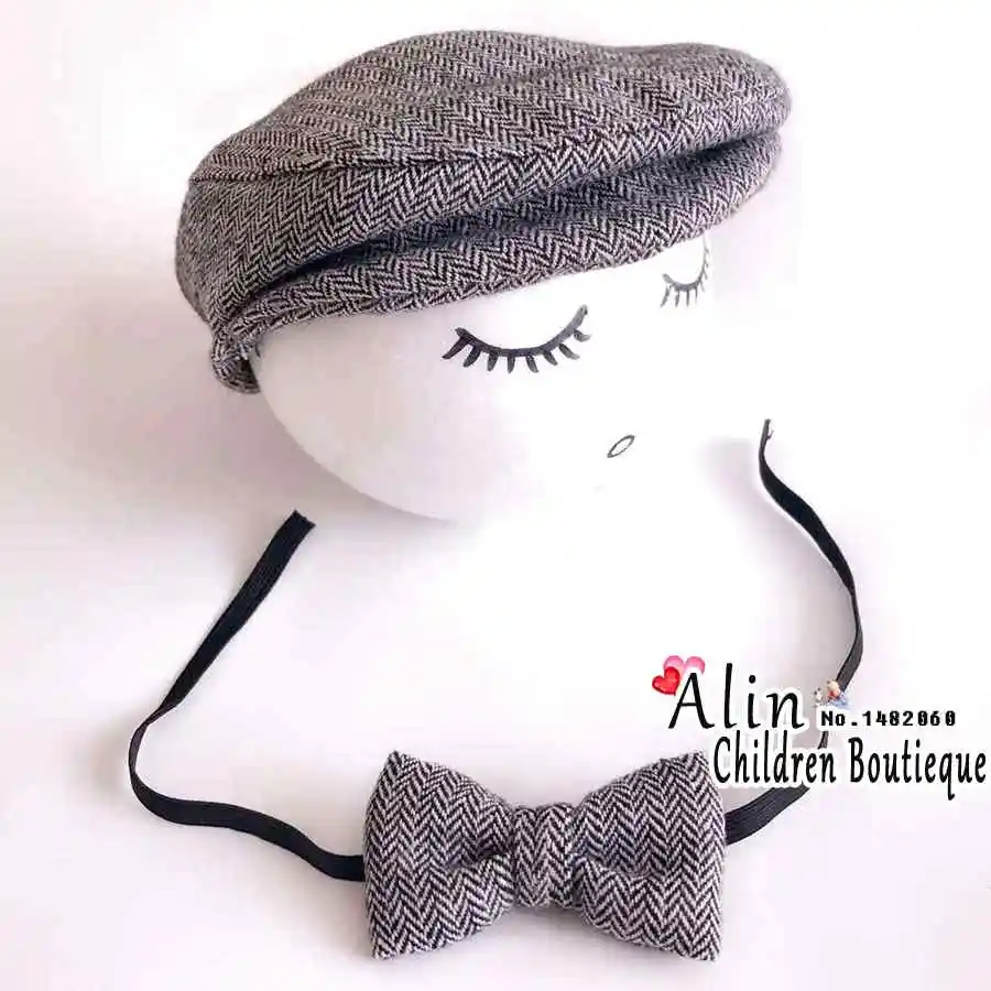 gray white Шапка для маленьких мальчиков+ Tieback фон для фотографирования новорожденных с изображением, игрушки, Товары для детей симпатичная шапочка для новорожденного, для малыша детский костюм# P2008 - Цвет: gray white
